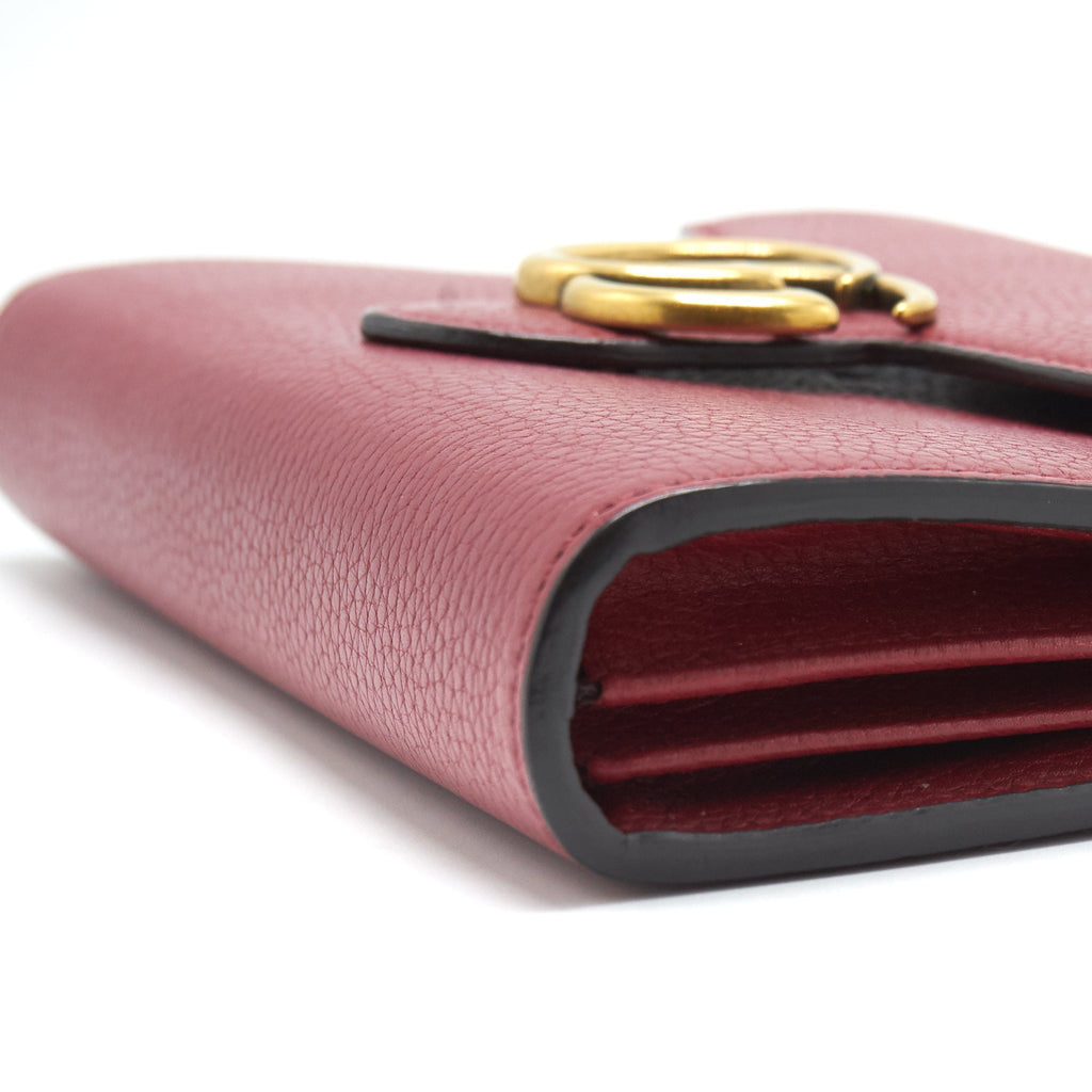 GUCCI GG MARMONT WALLET ON CHAIN RED GHW