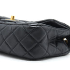 CHANEL PEARL CRUSH MINI RECTANGULAR FLAP BAG LAMBSKIN BLACK GHW