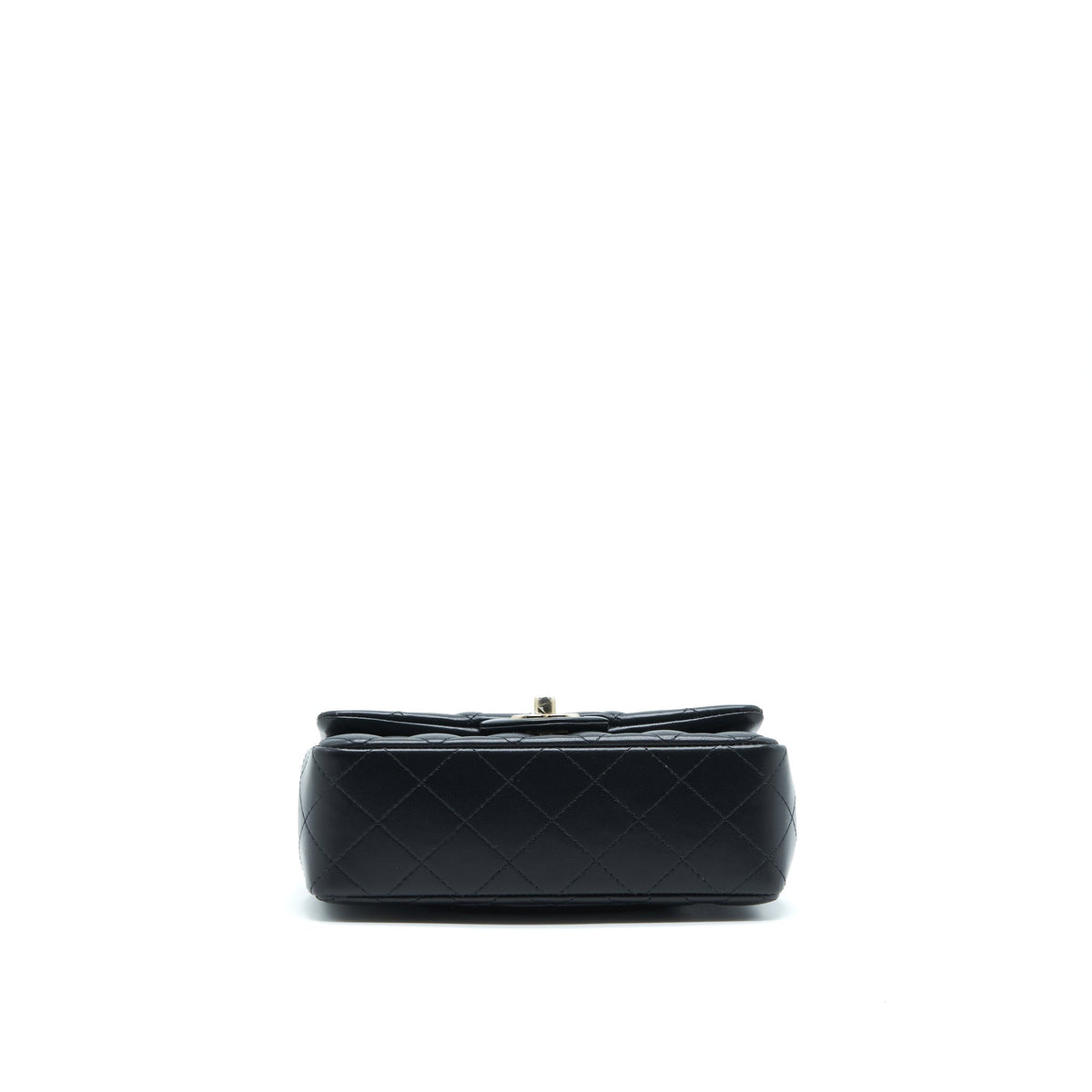 CHANEL MINI RECTANGULAR FLAP BAG LAMBSKIN BLACK LGHW(MICROCHIP）