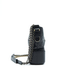 CHANEL LARGE GABRIELLE HOBO BAG BLACK GOLD/SLIVER HARDWARE