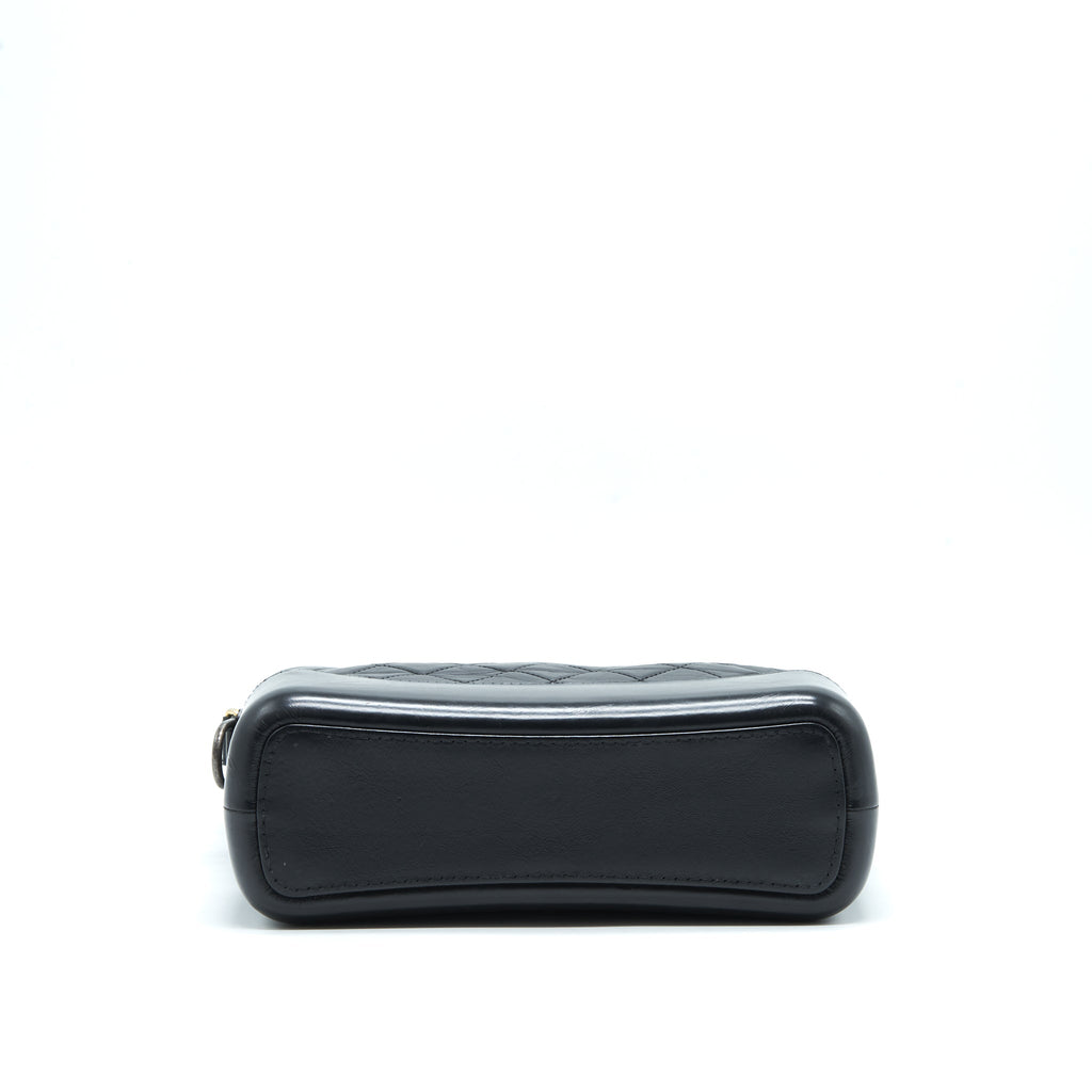 CHANEL LARGE GABRIELLE HOBO BAG BLACK GOLD/SLIVER HARDWARE