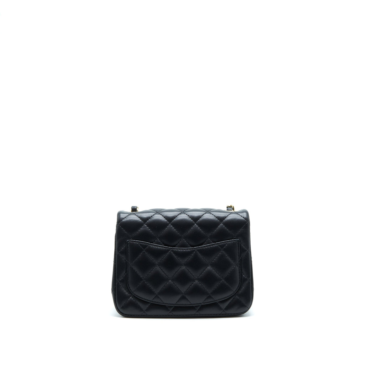 CHANEL MINI SQUARE FLAP BAG LAMBSKIN BLACK LGHW (MICROCHIP)