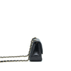CHANEL MINI SQUARE FLAP BAG LAMBSKIN BLACK LGHW (MICROCHIP)