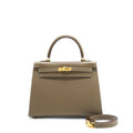 Hermes Kelly 25 Epsom Etoupe GHW