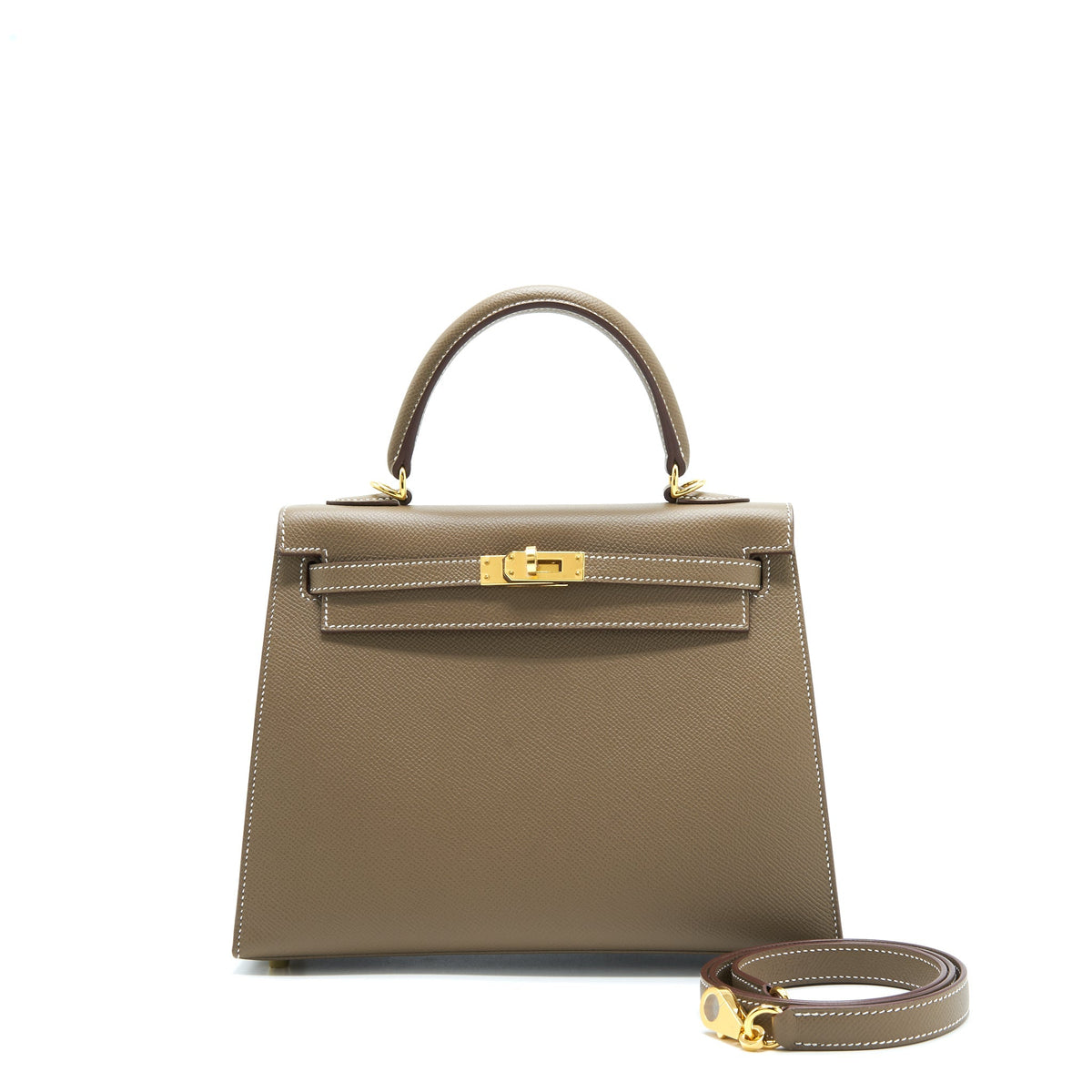 Hermes Kelly 25 Epsom Etoupe GHW