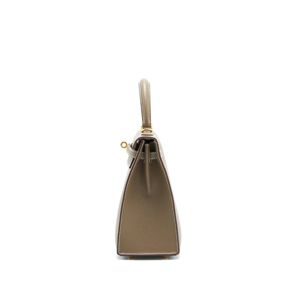Hermes Kelly 25 Epsom Etoupe GHW