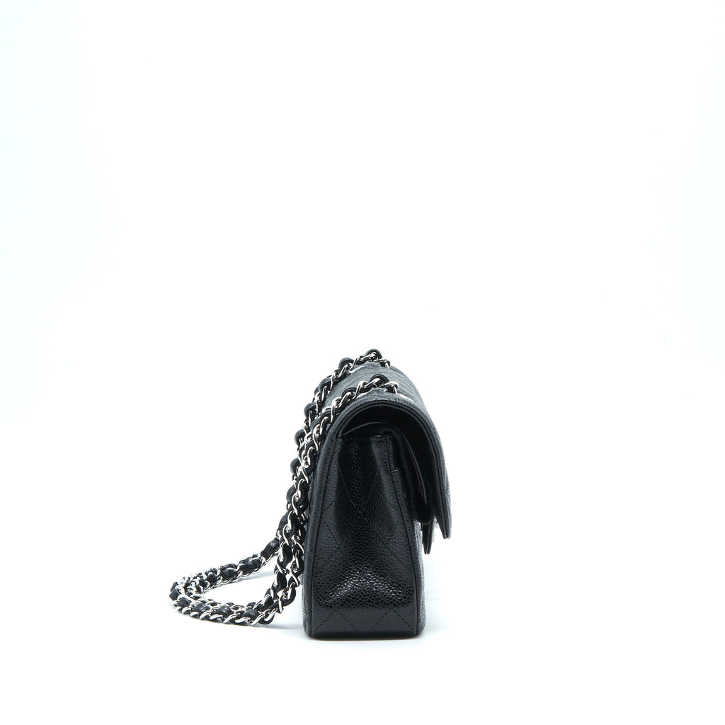CHANEL SMALL CLASSIC FLAP BAG CAVIAR BLACK SHW(MICROCHIP)