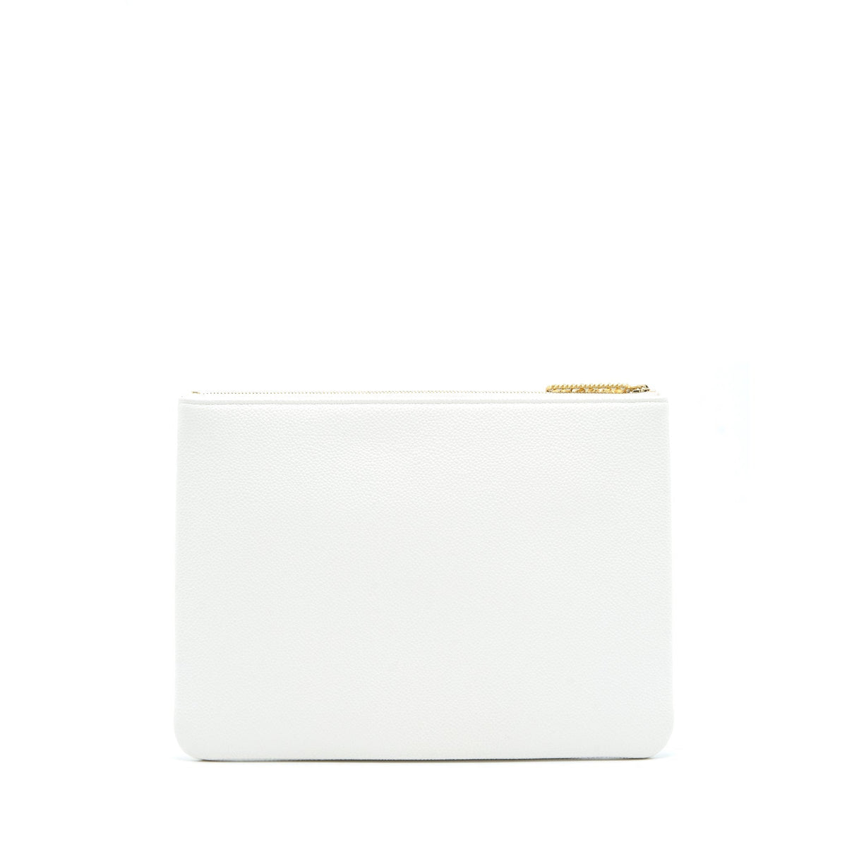 CHANEL SEASONAL ZIPPY POUCH CAVIAR WHITE GHW