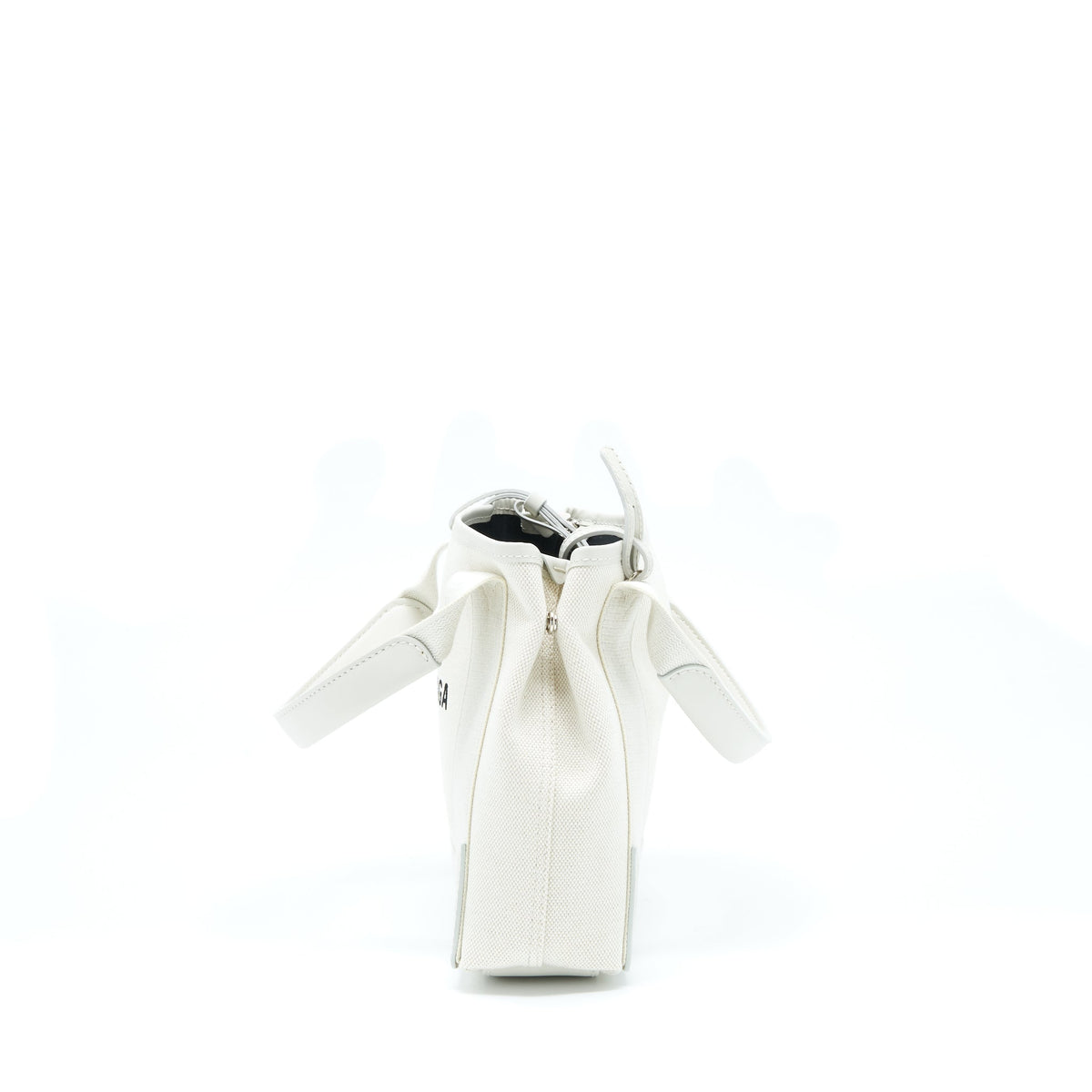 BALENCIAGA CABAS FABRIC/LEATHER OFF WHITE SHW