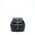 CHANEL 22C MINI DUMA BACKPACK CALFSKIN BLACK LGHW (MICROCHIP)