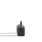 CHANEL 22A TOP HANDLE LONG VANITY WITH CHAIN LAMBSKIN BLACK LGHW