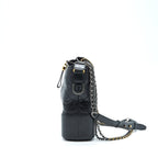 CHANEL MEDIUM GABRIELLE BAG CALFSKIN BLACK WITH MULTICOLOUR HARDWARE