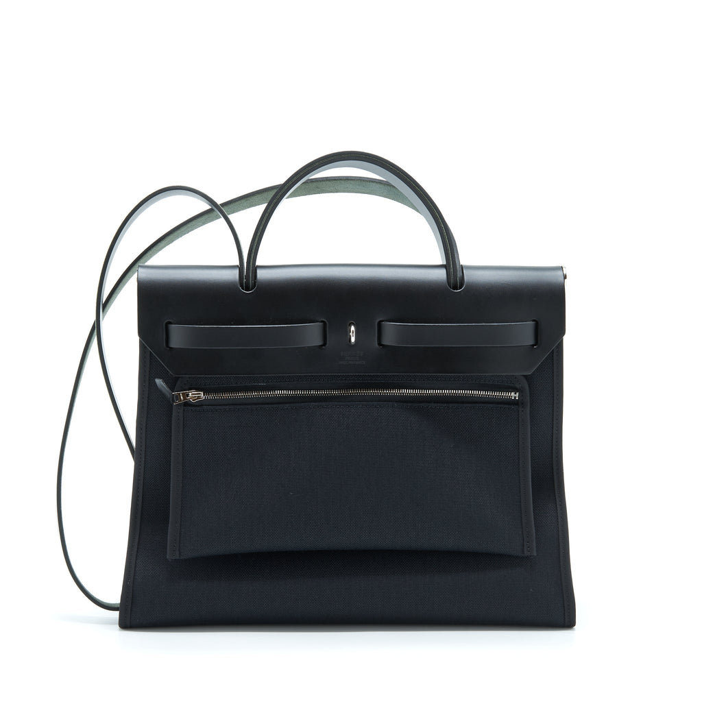 HERMES HERBAG SELLIER ZIP 31 BAG BLACK SHW