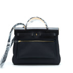 HERMES HERBAG RETOURNE ZIP 31 BAG BLACK GHW