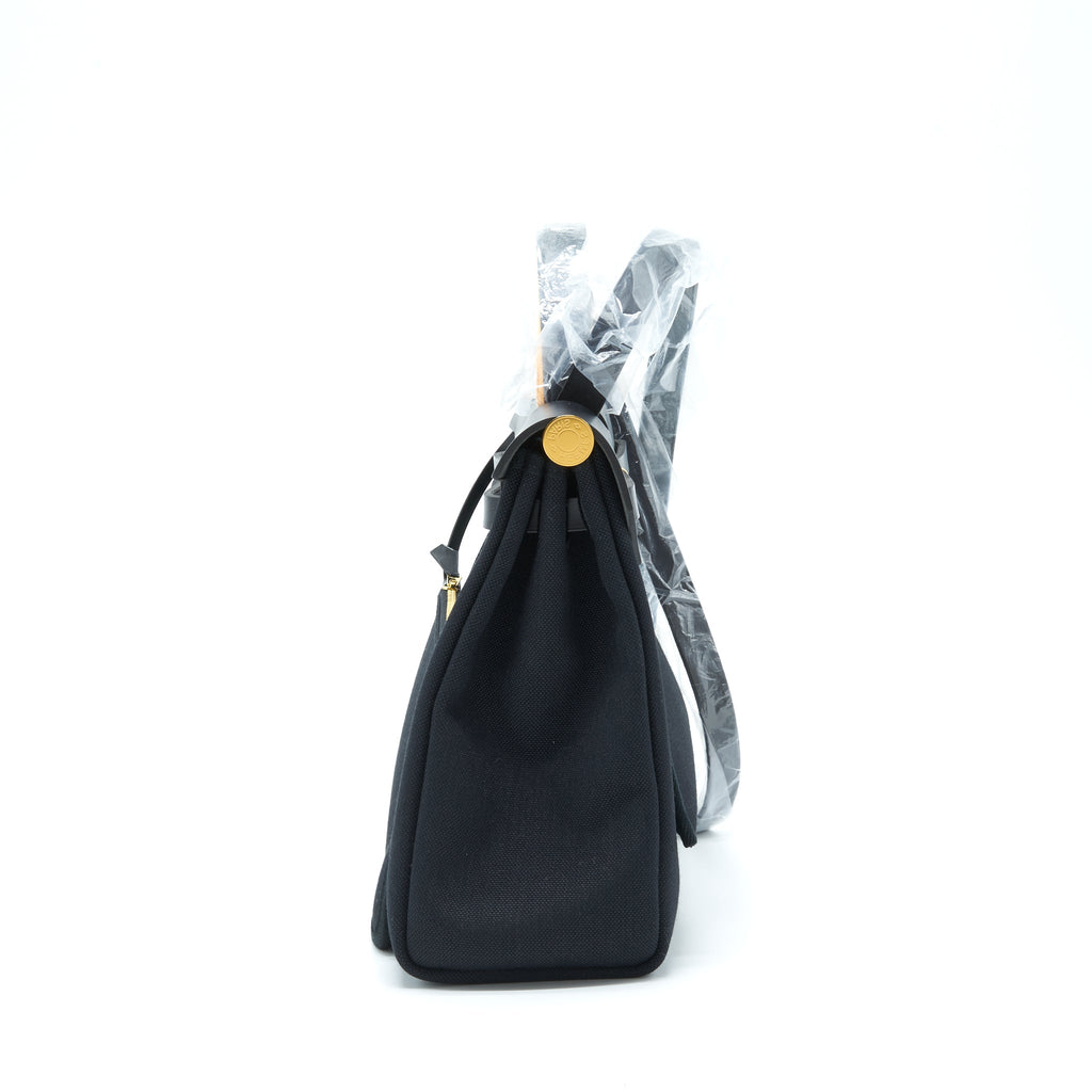 HERMES HERBAG RETOURNE ZIP 31 BAG BLACK GHW