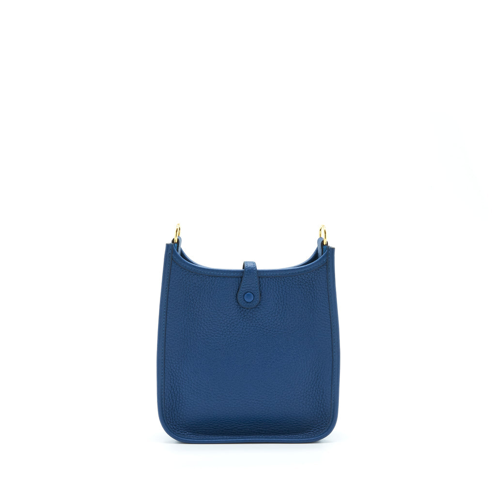 Hermes Mini Evelyne Clemence Deep Blue GHW