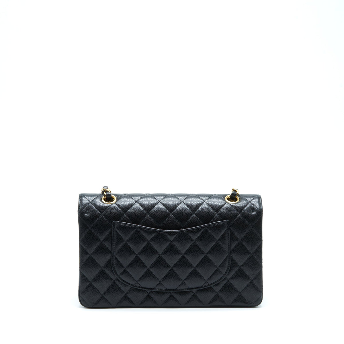CHANEL MEDIUM CLASSIC DOUBLE FLAP BAG CAVIAR BLACK GHW (MICROCHIP)