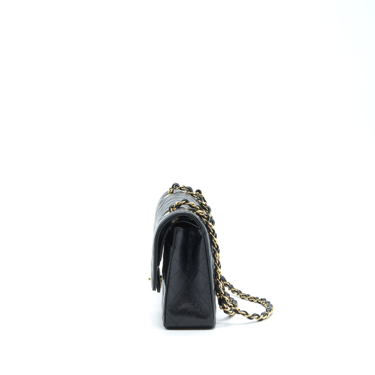 CHANEL MEDIUM CLASSIC DOUBLE FLAP BAG CAVIAR BLACK GHW (MICROCHIP)