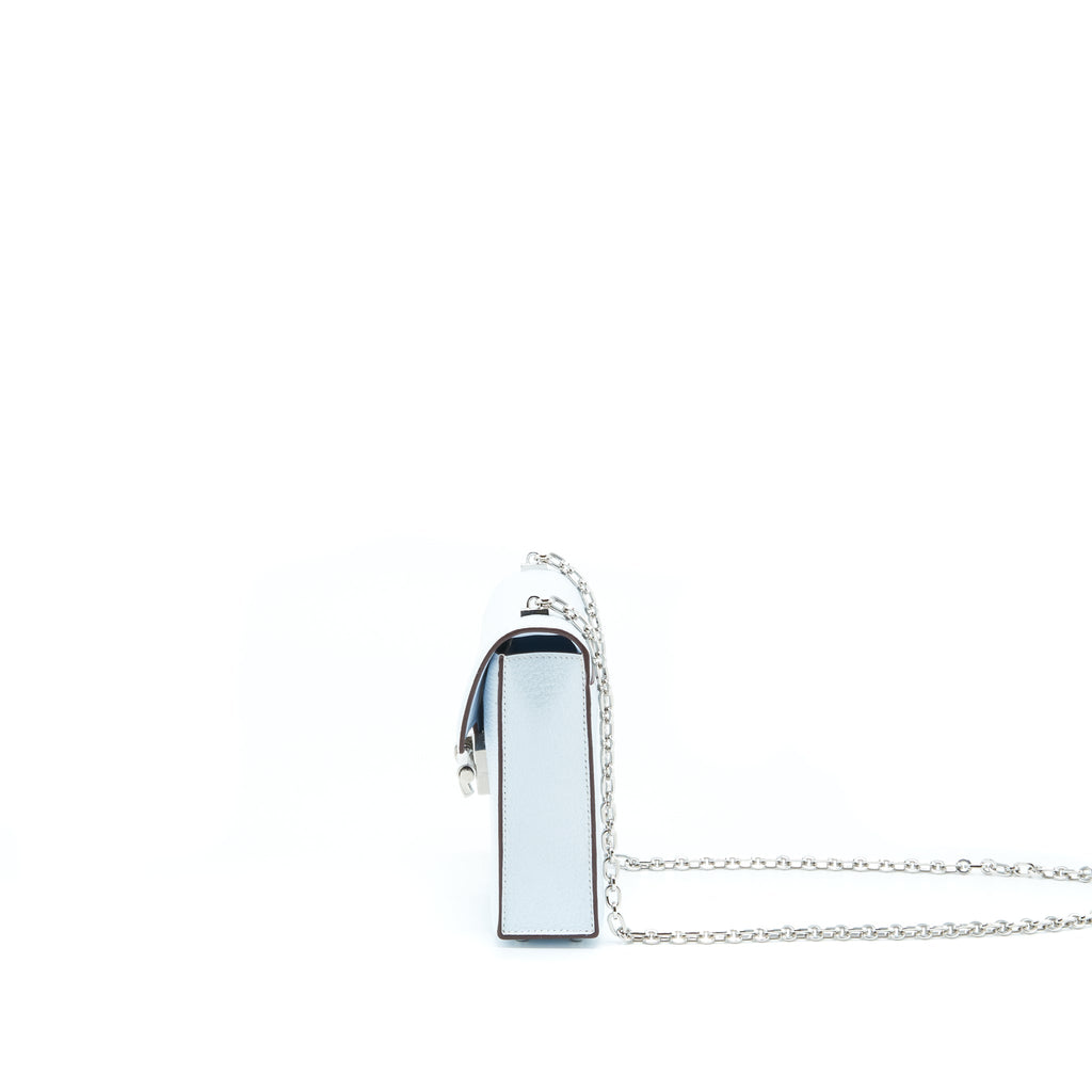 Hermes Mini Verrou Bag Chèvre Mysore T0 Bleu Brume SHW