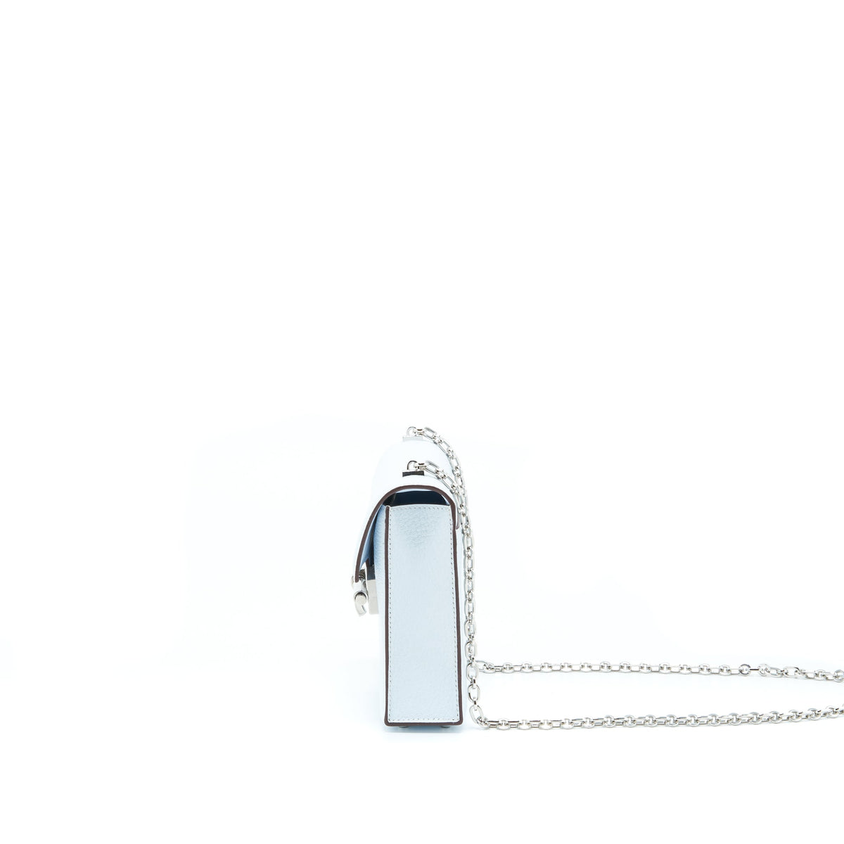 Hermes Mini Verrou Bag Chèvre Mysore T0 Bleu Brume SHW