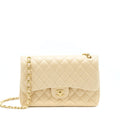 CHANEL JUMBO CLASSIC DOUBLE FLAP BAG LAMBSKIN BEIGE LGHW
