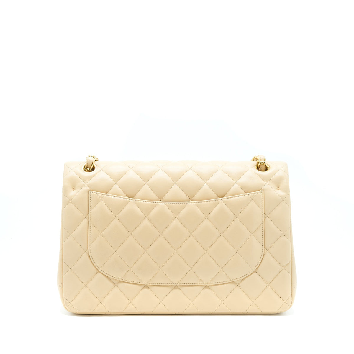 CHANEL JUMBO CLASSIC DOUBLE FLAP BAG LAMBSKIN BEIGE LGHW