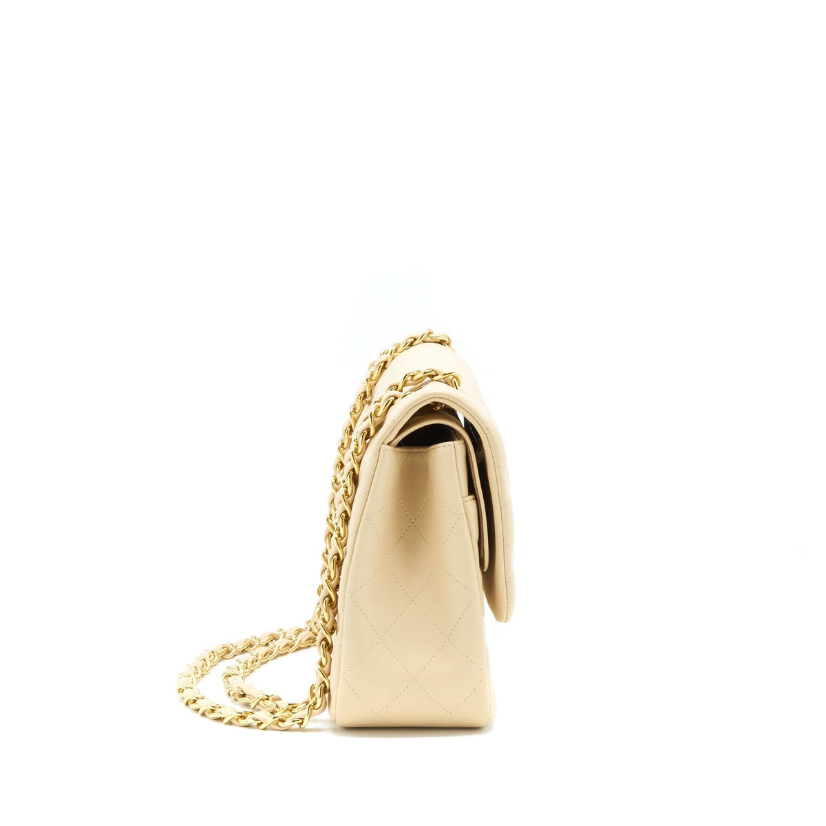 CHANEL JUMBO CLASSIC DOUBLE FLAP BAG LAMBSKIN BEIGE LGHW