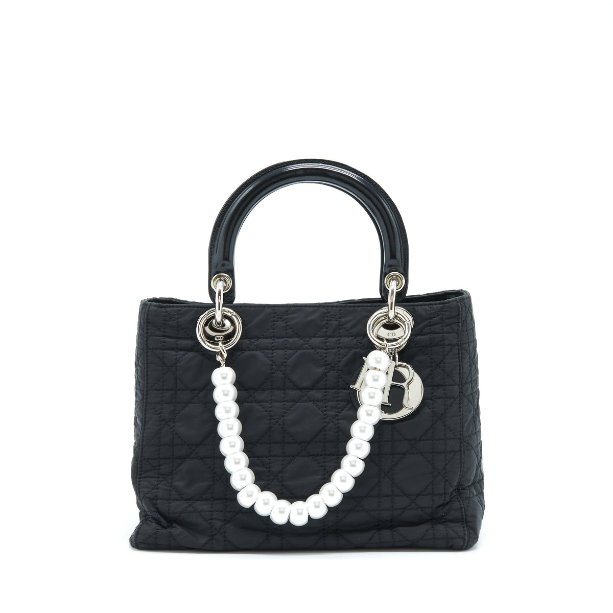 DIOR VINTAGE MEDIUM LADY DIOR NYLON/FABRIC BLACK SHW