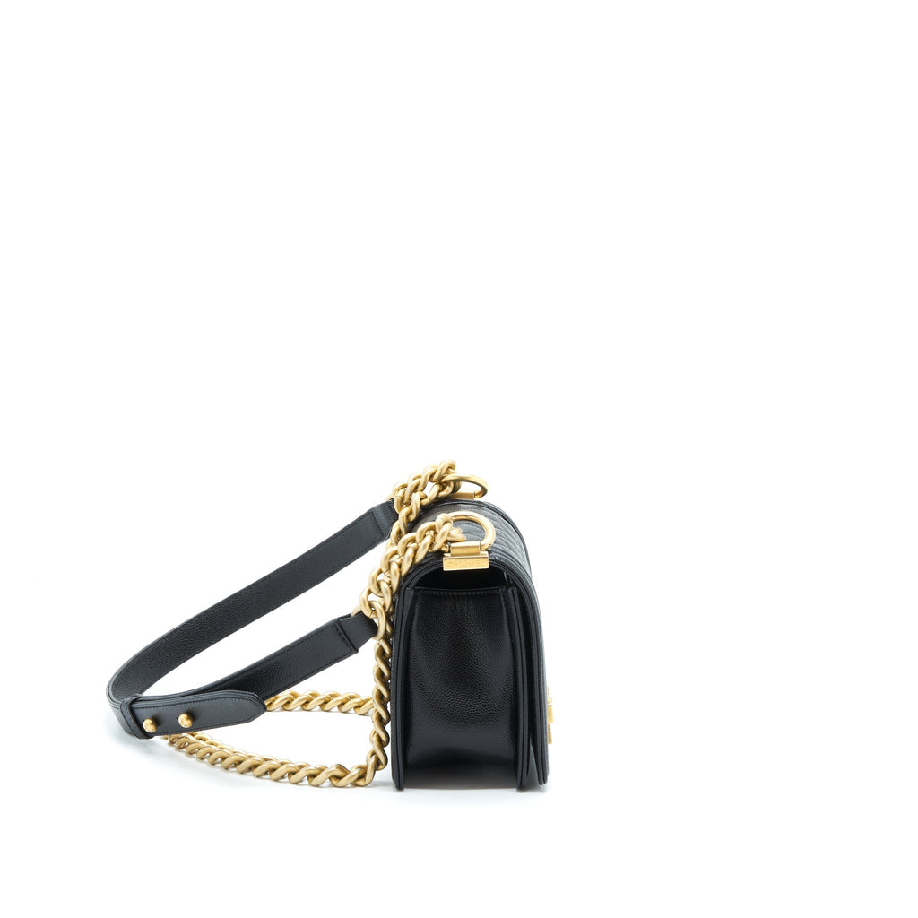 CHANEL SMALL BOY BAG CAVIAR BLACK GHW