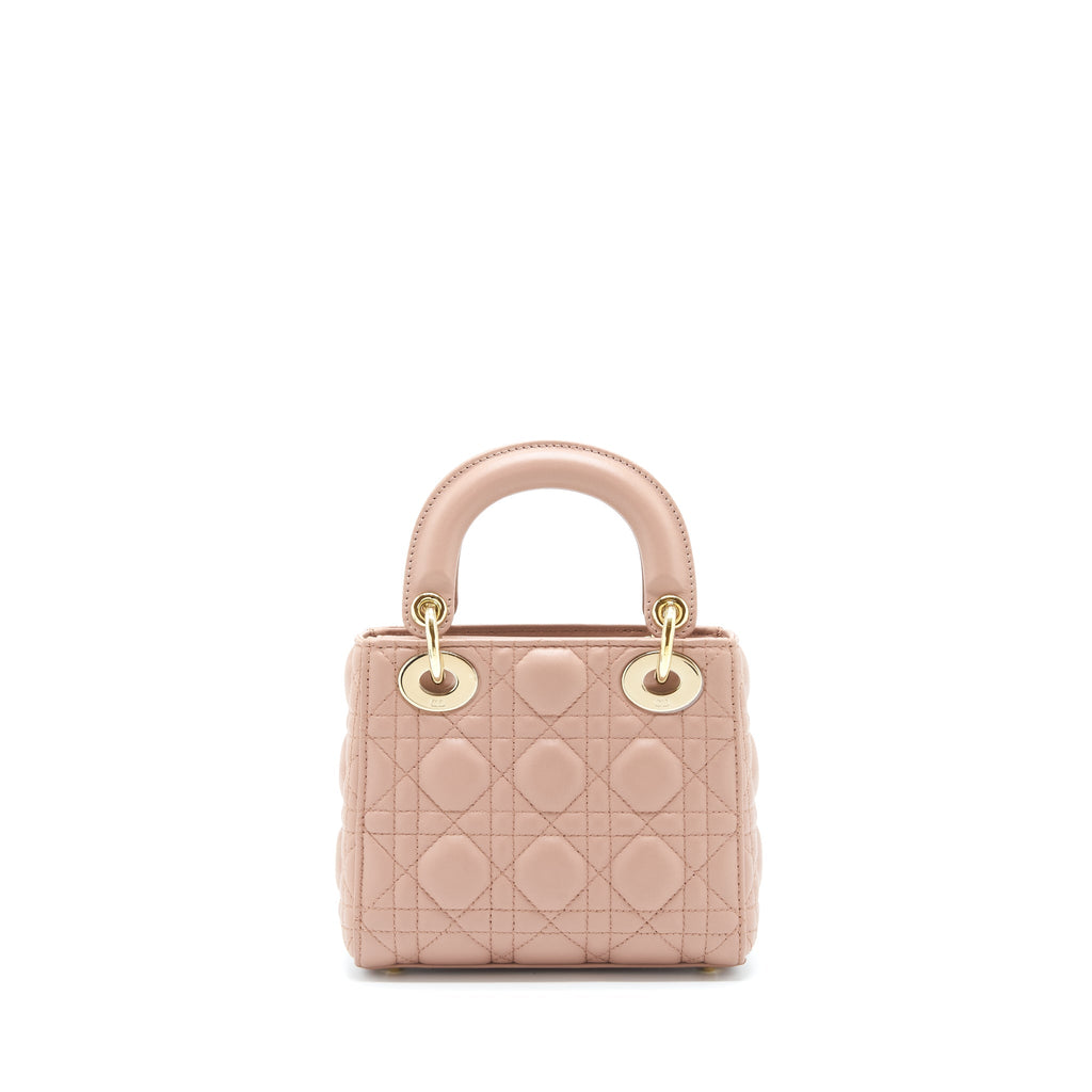 DIOR MINI LADY DIOR LAMBSKIN PINK GHW