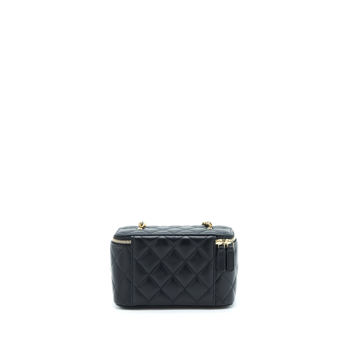 CHANEL 22S PEARL CRUSH LONG VANITY WITH CHAIN LAMBSKIN BLACK GHW