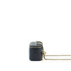 CHANEL 22S PEARL CRUSH LONG VANITY WITH CHAIN LAMBSKIN BLACK GHW