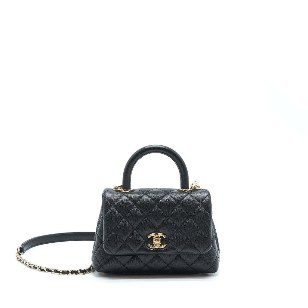 CHANEL MINI COCO HANDLE CAVIAR BLACK LGHW