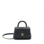 CHANEL MINI COCO HANDLE CAVIAR BLACK LGHW