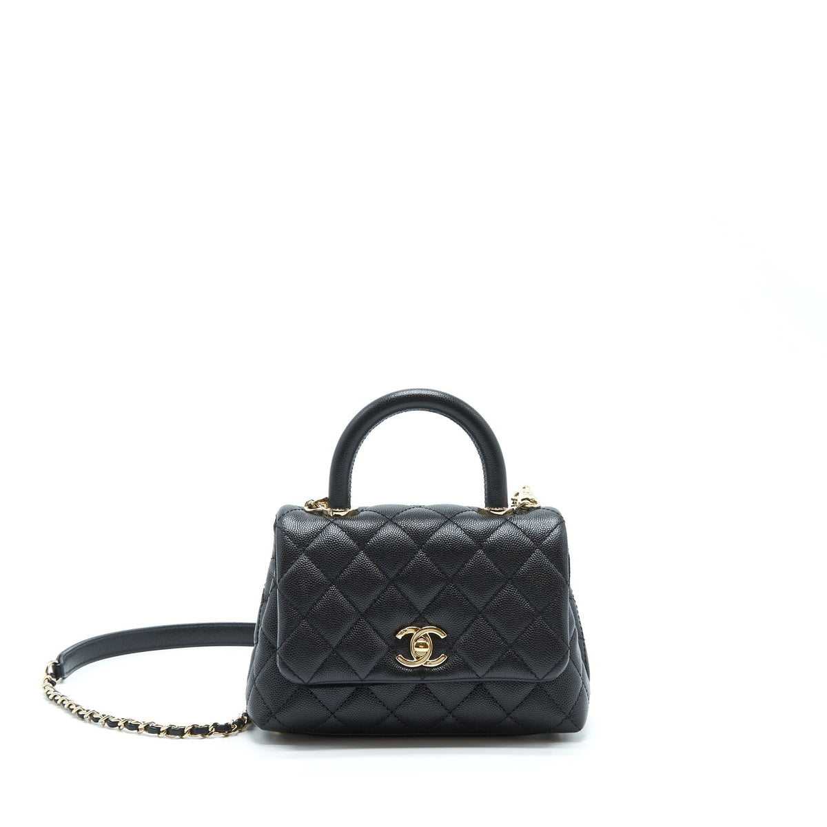 CHANEL MINI COCO HANDLE CAVIAR BLACK LGHW