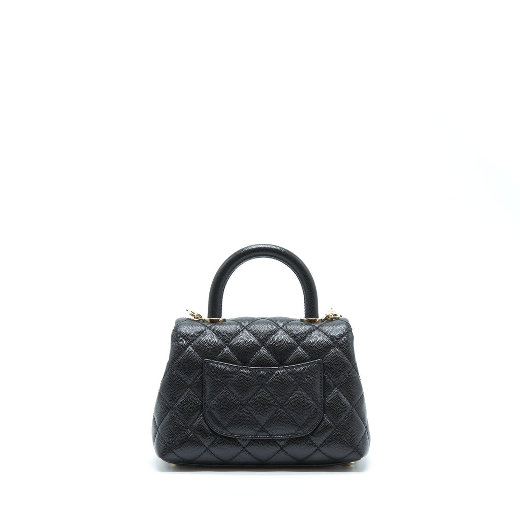 CHANEL MINI COCO HANDLE CAVIAR BLACK LGHW