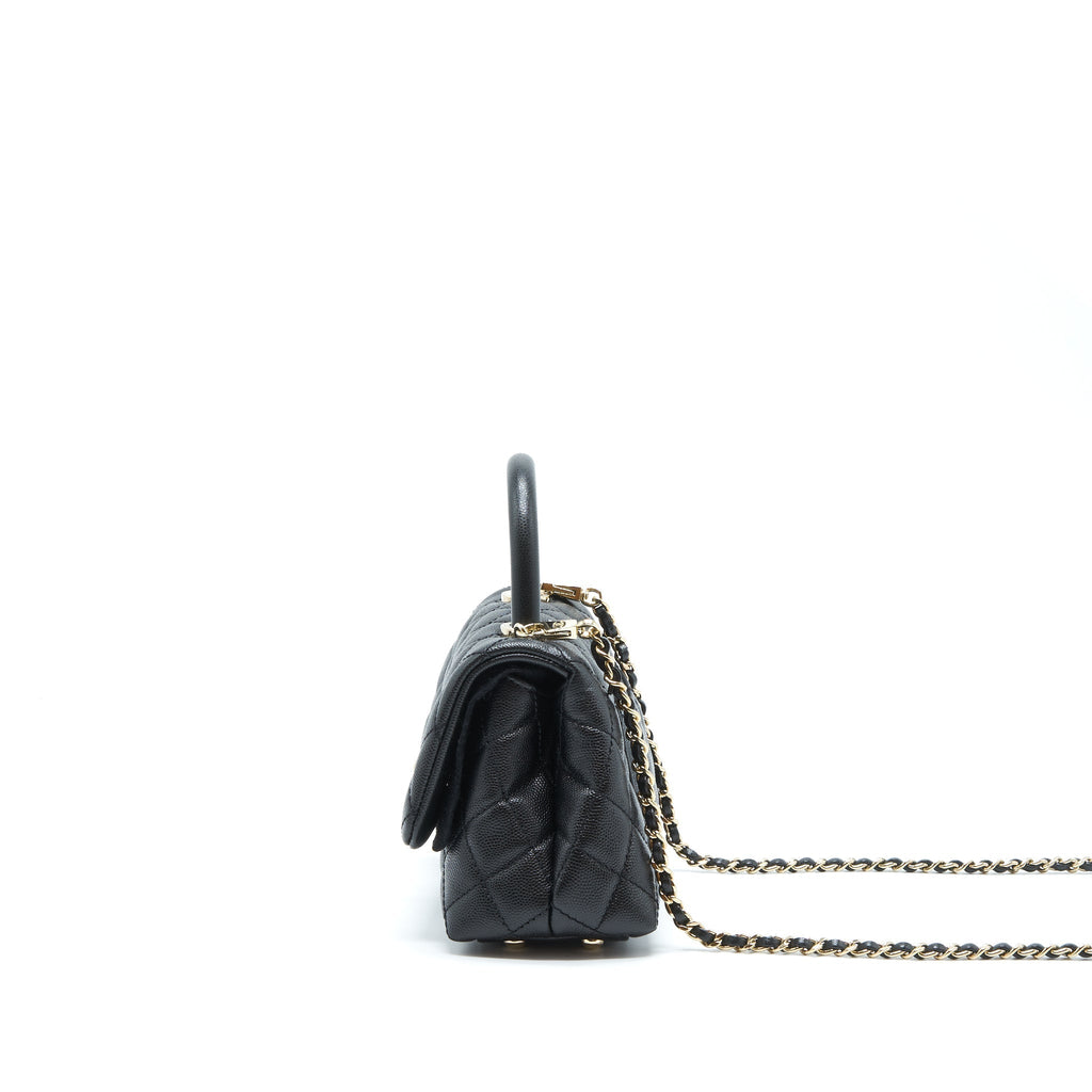 CHANEL MINI COCO HANDLE CAVIAR BLACK LGHW