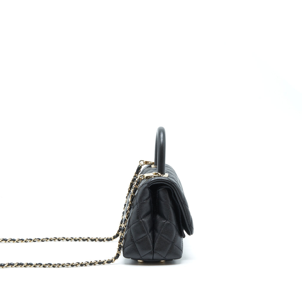 CHANEL MINI COCO HANDLE CAVIAR BLACK LGHW