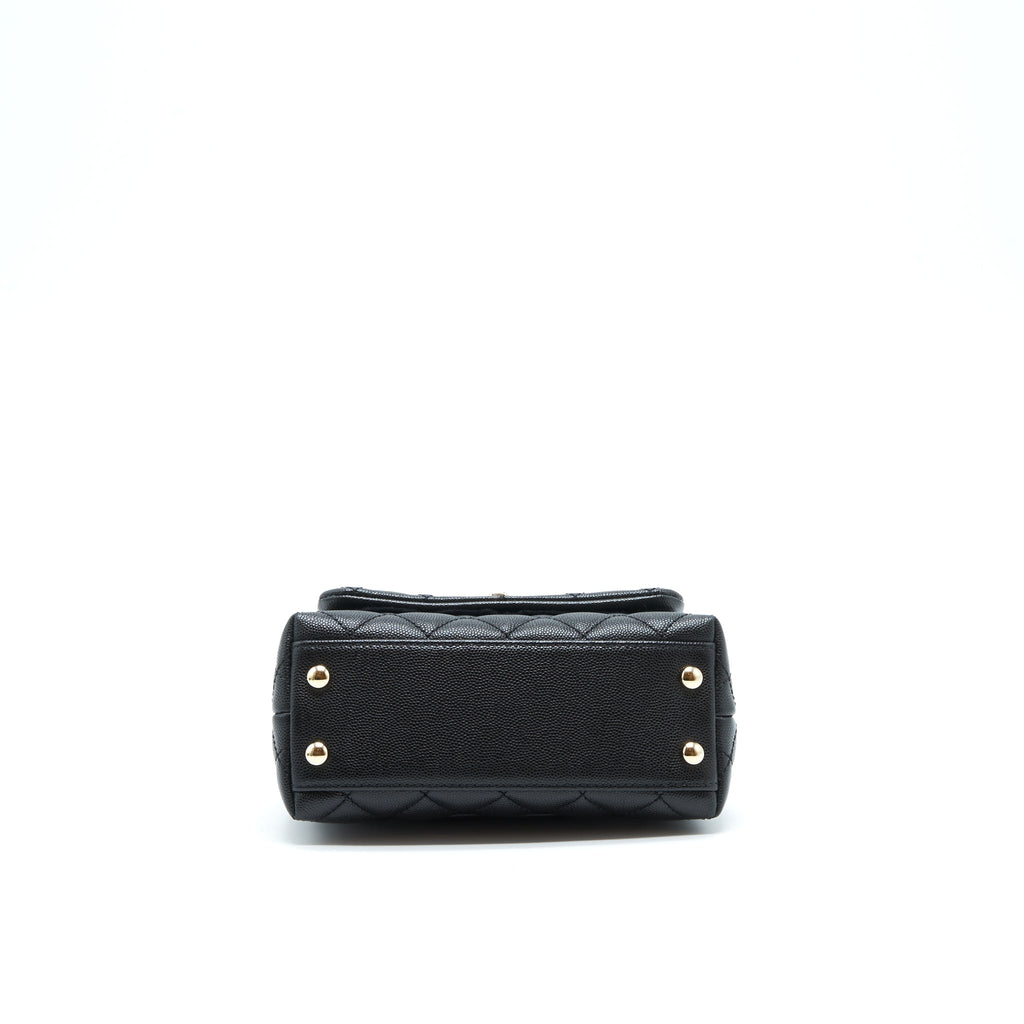 CHANEL MINI COCO HANDLE CAVIAR BLACK LGHW