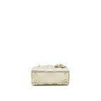 DIOR MINI LADY DIOR SUPPLE GRAINED CALFSKIN METALLIC GOLD LGHW