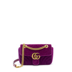 GUCCI MINI MARMONT BAG VELVET PURPLE GHW