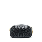 GUCCI GG MARMONT MATELASSE SHOULDER BAG BLACK GHW