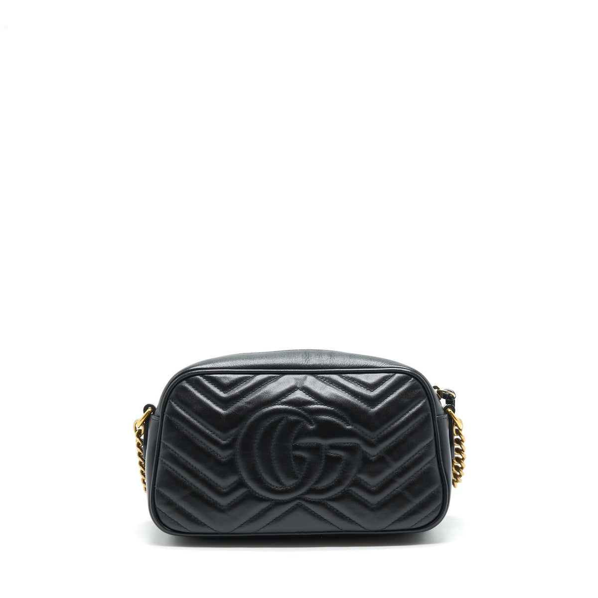 GUCCI GG MARMONT MATELASSE SHOULDER BAG BLACK GHW