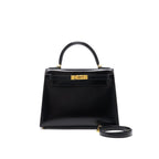 Hermes Kelly 28 Box Leather Black GHW
