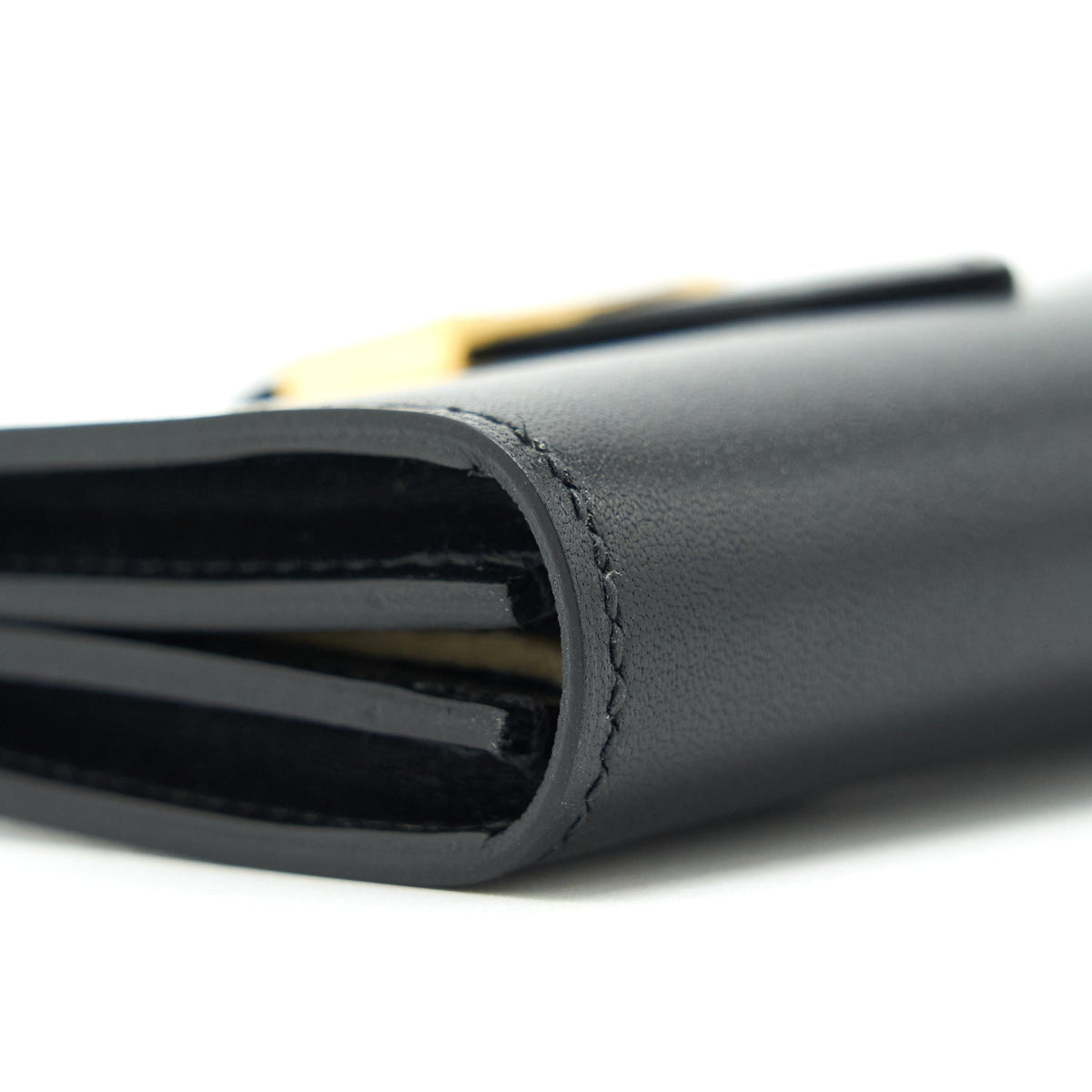 Hermes Bearn Card Holder Box Calfskin Black GHW