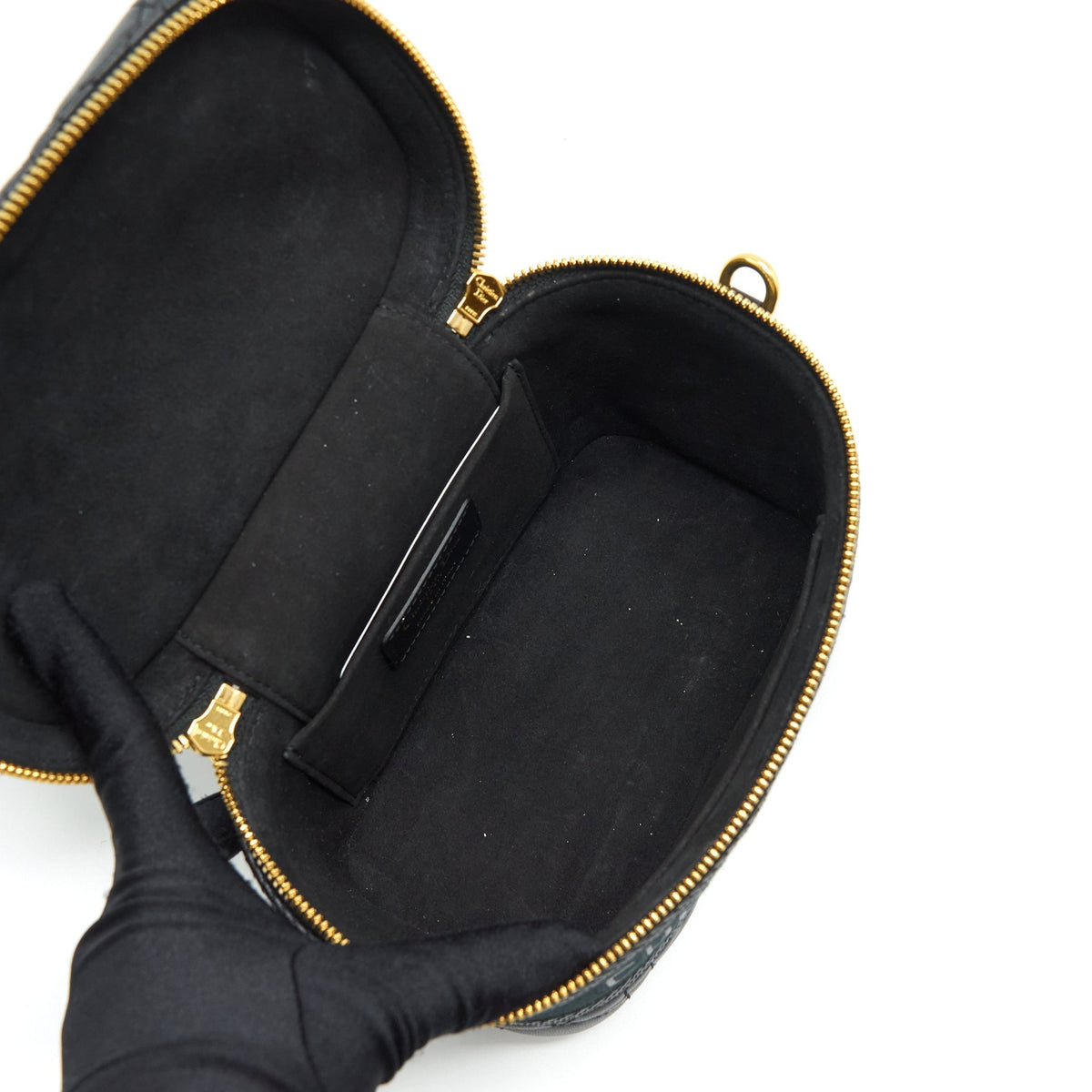 DIOR SMALL DIORTRAVEL VANITY CASE BLACK GHW WITH AN EXTRA TWILLY