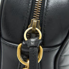 GUCCI GG MARMONT MATELASSE SHOULDER BAG BLACK GHW
