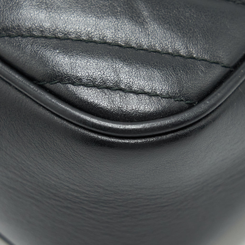 GUCCI GG MARMONT MATELASSE SHOULDER BAG BLACK GHW