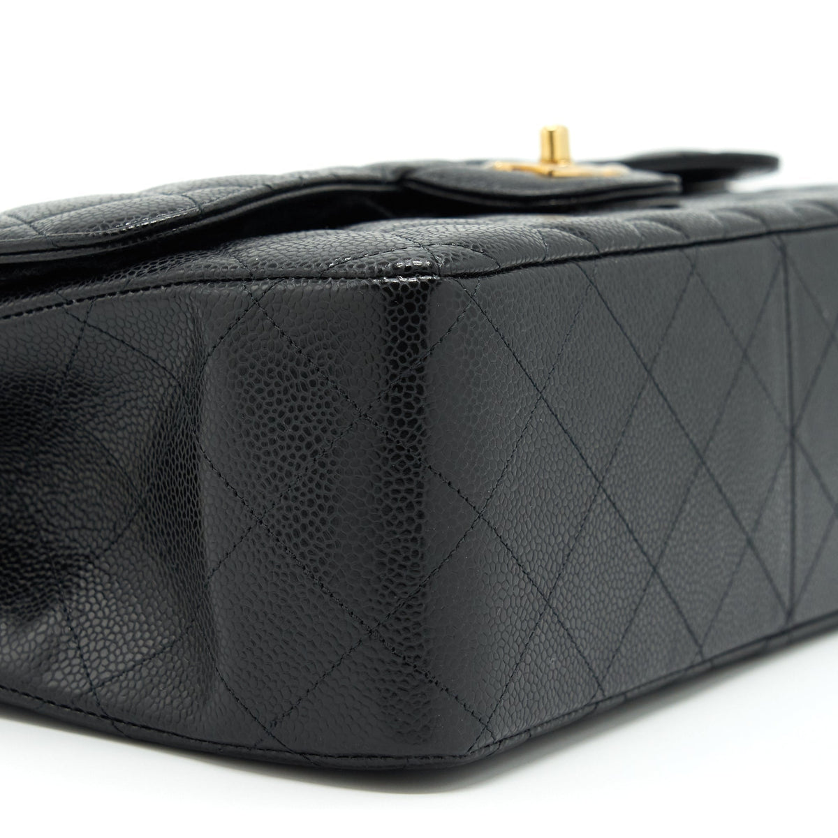 CHANEL JUMBO CLASSIC DOUBLE FLAP BAG CAVIAR BLACK GHW (MICROCHIP)