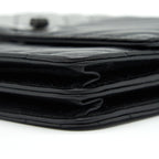 CHANEL 2.55 SQUARE WALLET ON CHAIN CHEVRON CALFSKIN SO BLACK